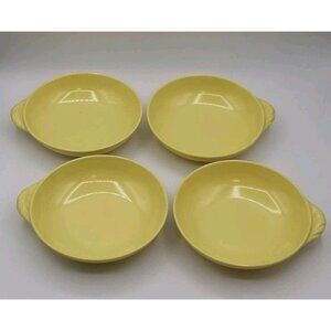 4 Yellow Melmac by Tecoware 5” Bowls Handle Mid Century Modern Nut Candy Bowl